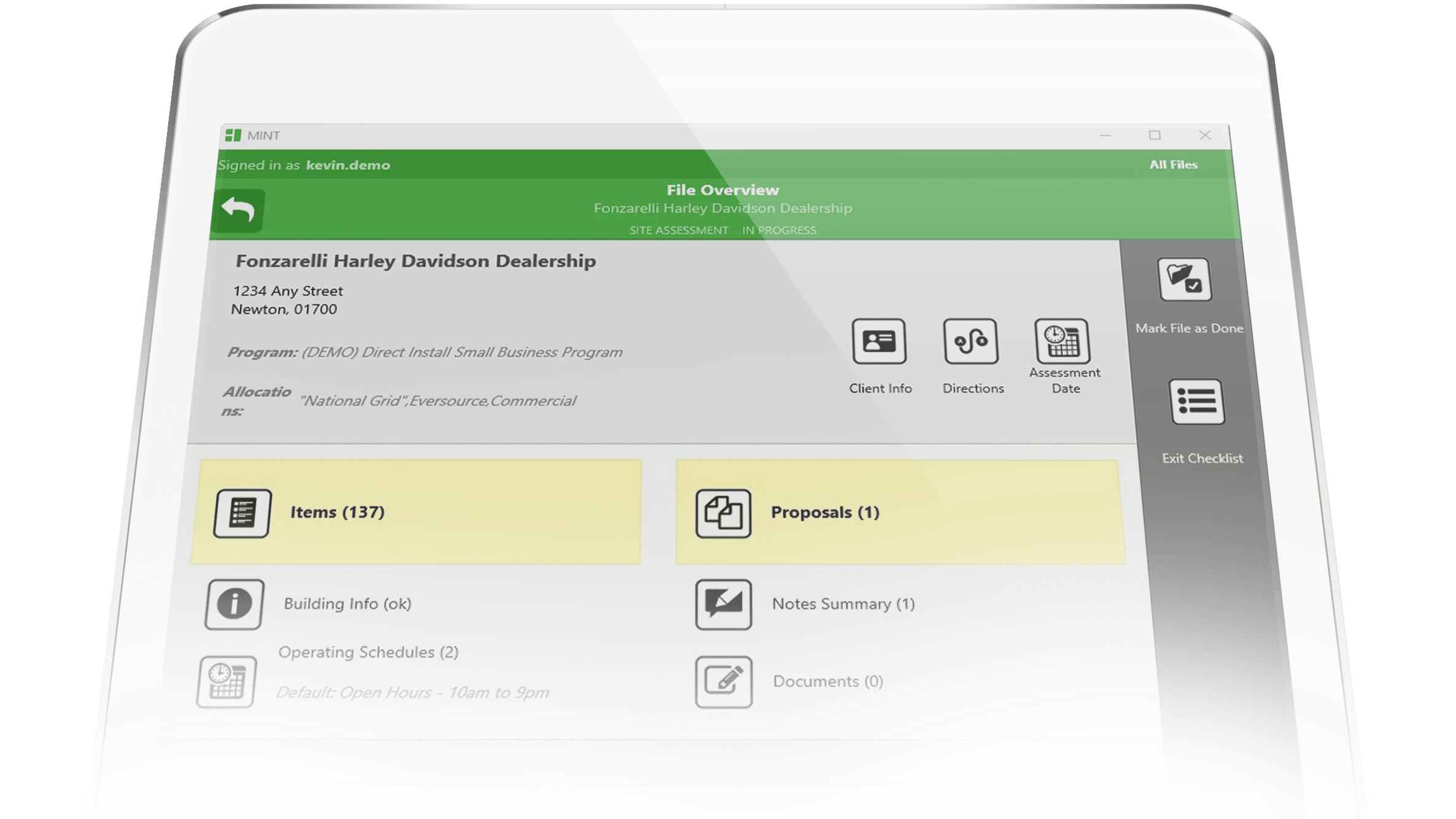 MINT Mobile Energy Efficiency Audit Tool